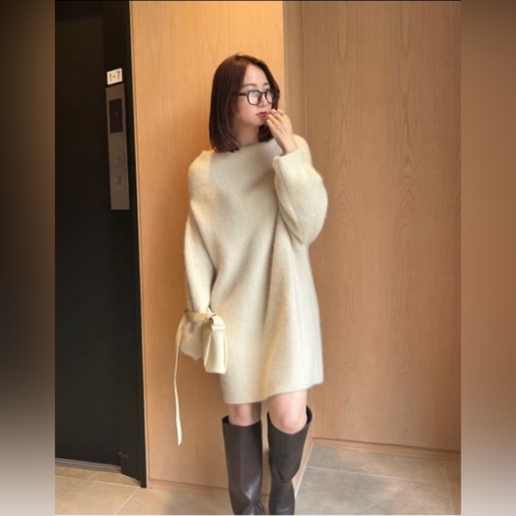 FRAY I.D Raccoon Knit Mini Dress FWNO234043 - Picture 2 of 11